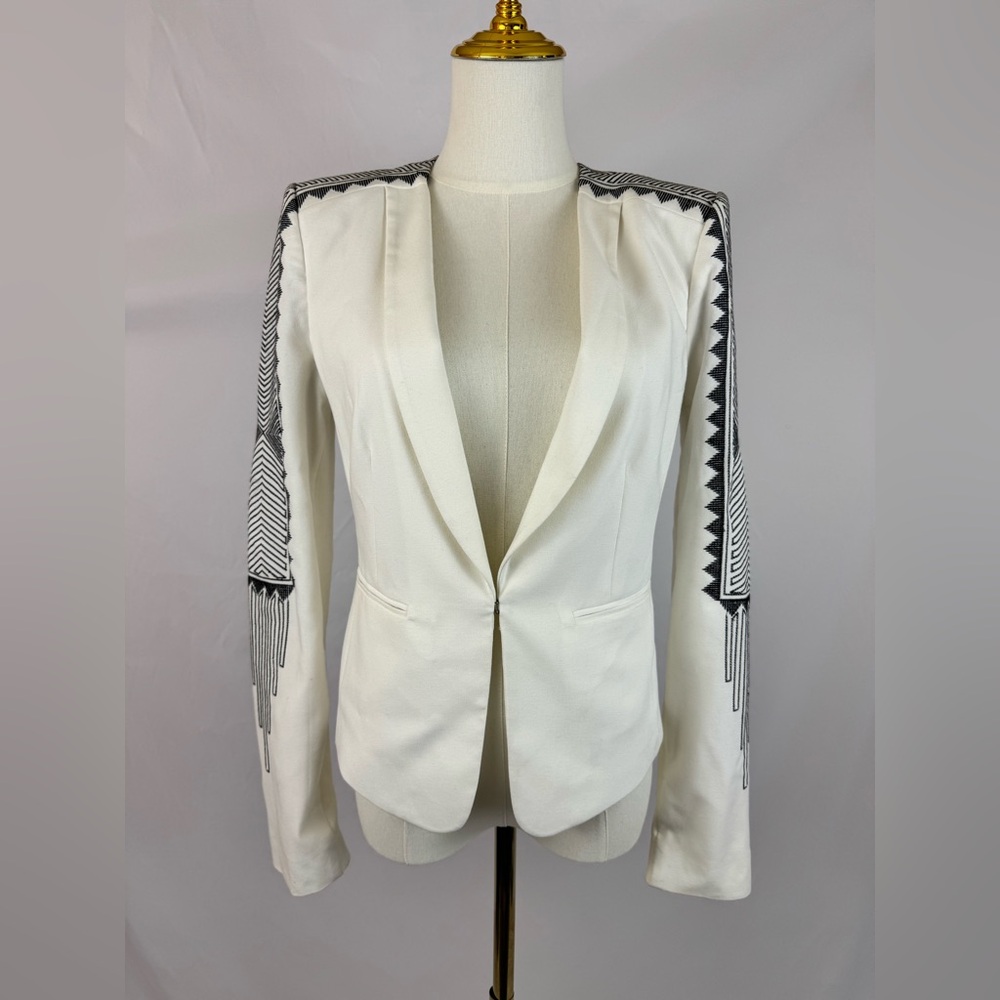 BCBG Maxazria Women White Blazer Jacket Size XS